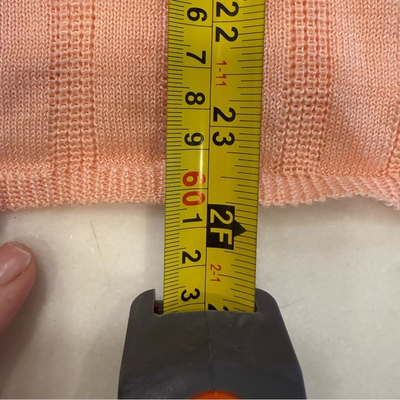 Henri Bendel Women’s Short Sleeve Cotton Ribbed Sweater Light Peach Sz S - Picture 6 of 9